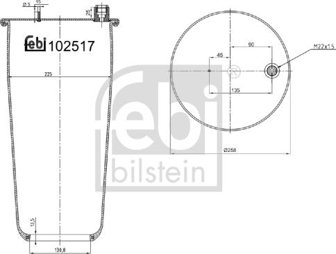 Febi Bilstein 102517 - Кожух пневматичної ресори avtolavka.club