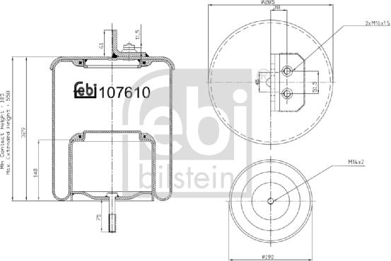 Febi Bilstein 107610 - Кожух пневматичної ресори avtolavka.club