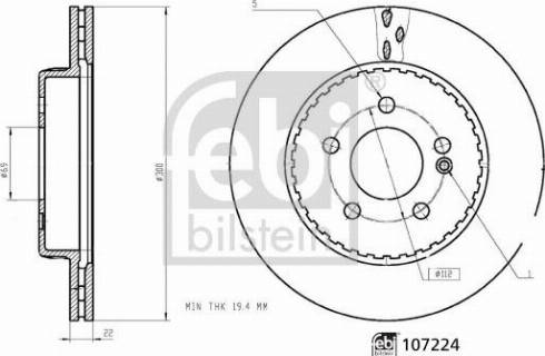 Febi Bilstein 107224 - Гальмівний диск avtolavka.club