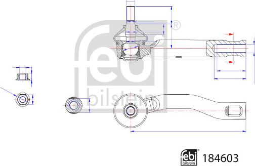 Febi Bilstein 184603 - Наконечник рульової тяги, кульовий шарнір avtolavka.club