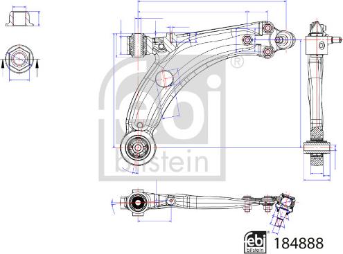 Febi Bilstein 184888 - Важіль незалежної підвіски колеса avtolavka.club