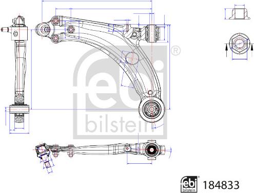 Febi Bilstein 184883 - Важіль незалежної підвіски колеса avtolavka.club