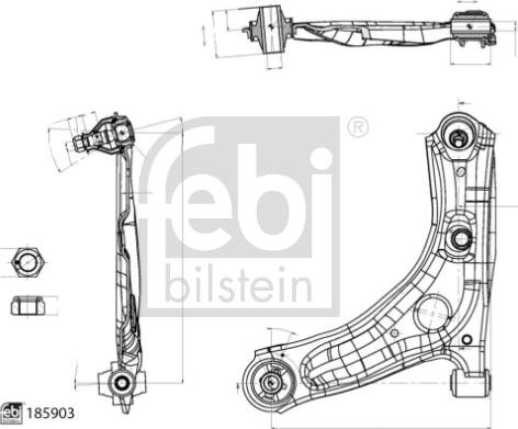 Febi Bilstein 185903 - Важіль незалежної підвіски колеса avtolavka.club