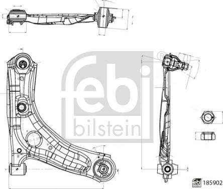 Febi Bilstein 185902 - Важіль незалежної підвіски колеса avtolavka.club