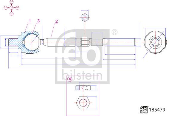 Febi Bilstein 185479 - Осьовий шарнір, рульова тяга avtolavka.club