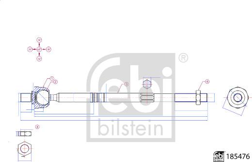 Febi Bilstein 185476 - Осьовий шарнір, рульова тяга avtolavka.club