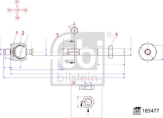 Febi Bilstein 185477 - Осьовий шарнір, рульова тяга avtolavka.club