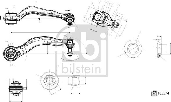 Febi Bilstein 185574 - Важіль незалежної підвіски колеса avtolavka.club