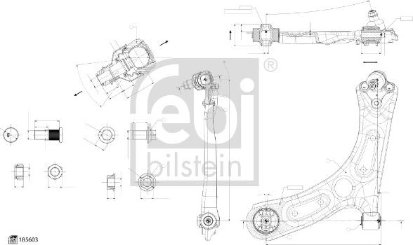 Febi Bilstein 185603 - Важіль незалежної підвіски колеса avtolavka.club