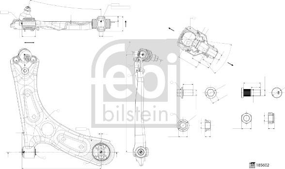 Febi Bilstein 185602 - Важіль незалежної підвіски колеса avtolavka.club