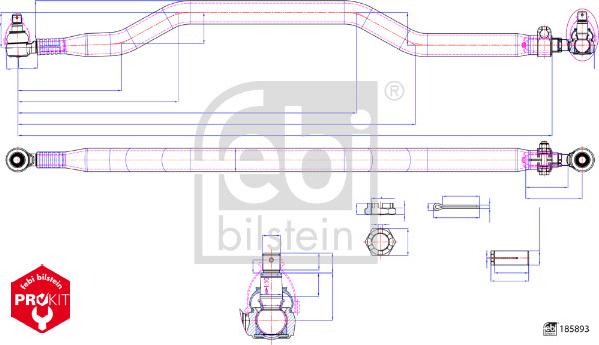 Febi Bilstein 185893 - Поперечна рульова тяга avtolavka.club