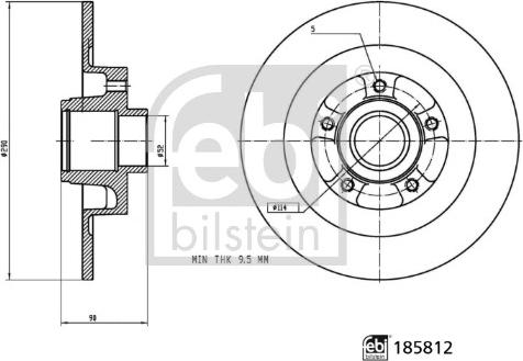 Febi Bilstein 185812 - Гальмівний диск avtolavka.club