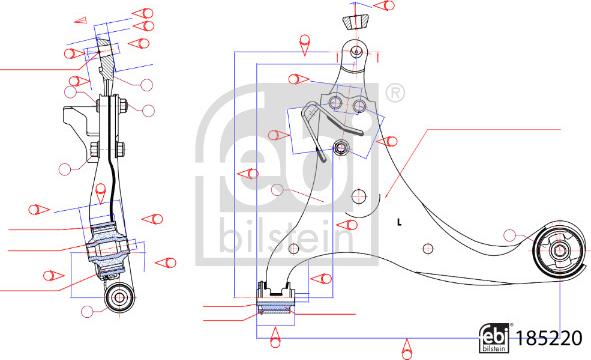 Febi Bilstein 185220 - Важіль незалежної підвіски колеса avtolavka.club