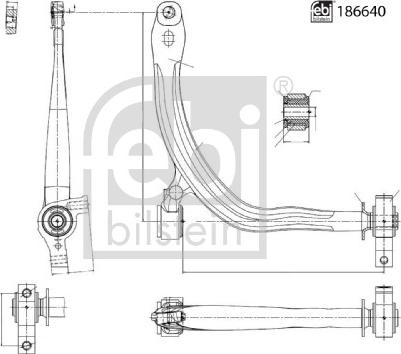 Febi Bilstein 186640 - Важіль незалежної підвіски колеса avtolavka.club