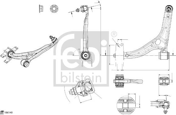 Febi Bilstein 186140 - Важіль незалежної підвіски колеса avtolavka.club