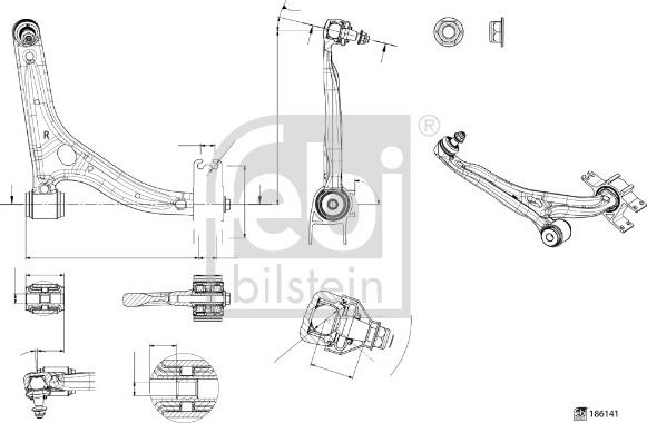 Febi Bilstein 186141 - Важіль незалежної підвіски колеса avtolavka.club