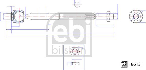 Febi Bilstein 186131 - Осьовий шарнір, рульова тяга avtolavka.club