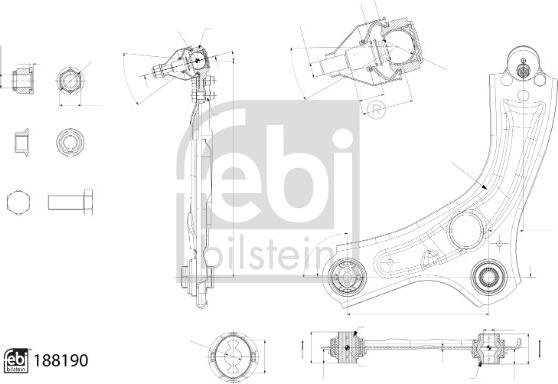 Febi Bilstein 188190 - Важіль незалежної підвіски колеса avtolavka.club