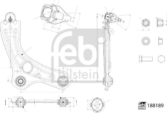 Febi Bilstein 188189 - Важіль незалежної підвіски колеса avtolavka.club