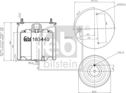 Febi Bilstein 183440 - Кожух пневматичної ресори avtolavka.club