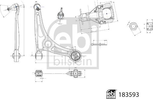 Febi Bilstein 183593 - Важіль незалежної підвіски колеса avtolavka.club