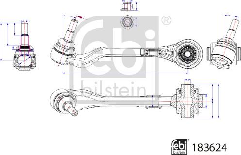 Febi Bilstein 183624 - Важіль незалежної підвіски колеса avtolavka.club