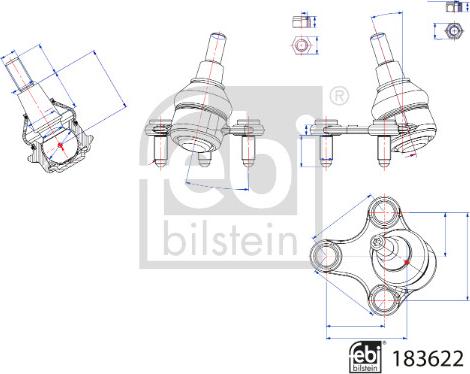 Febi Bilstein 183622 - Шарова опора, несучий / направляючий шарнір avtolavka.club