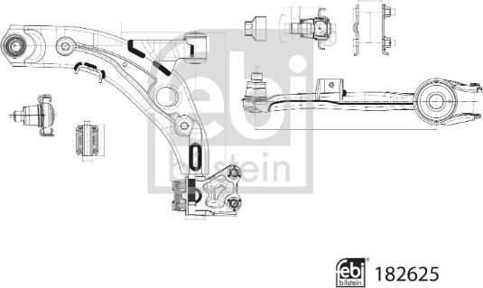 Febi Bilstein 182625 - Важіль незалежної підвіски колеса avtolavka.club