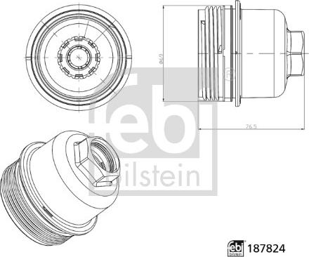 Febi Bilstein 187824 - Кришка, корпус масляного фільтра avtolavka.club