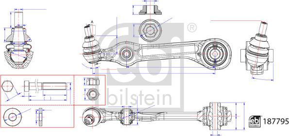 Febi Bilstein 187795 - Важіль незалежної підвіски колеса avtolavka.club