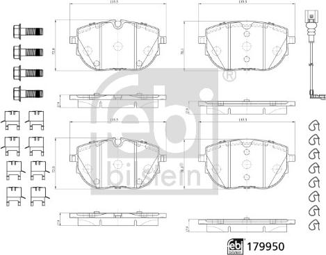 Febi Bilstein 179950 - Гальмівні колодки, дискові гальма avtolavka.club