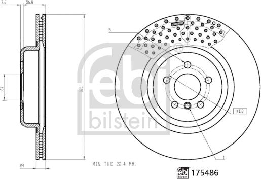 Febi Bilstein 175486 - Гальмівний диск avtolavka.club