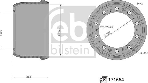 Febi Bilstein 171664 - Гальмівний барабан avtolavka.club