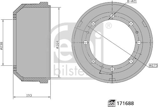 Febi Bilstein 171688 - Гальмівний барабан avtolavka.club