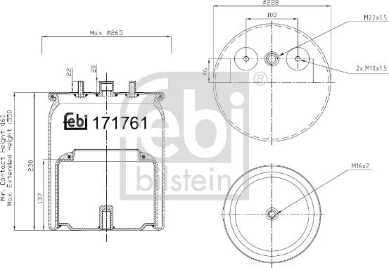 Febi Bilstein 171761 - Кожух пневматичної ресори avtolavka.club