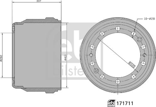 Febi Bilstein 171711 - Гальмівний барабан avtolavka.club