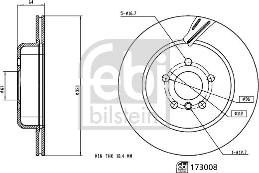 Febi Bilstein 173008 - Гальмівний диск avtolavka.club