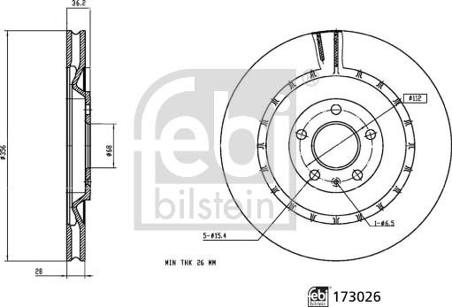 Febi Bilstein 173026 - Гальмівний диск avtolavka.club