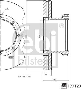 Febi Bilstein 173123 - Гальмівний диск avtolavka.club