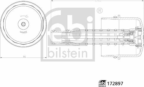 Febi Bilstein 172897 - Кришка, корпус масляного фільтра avtolavka.club