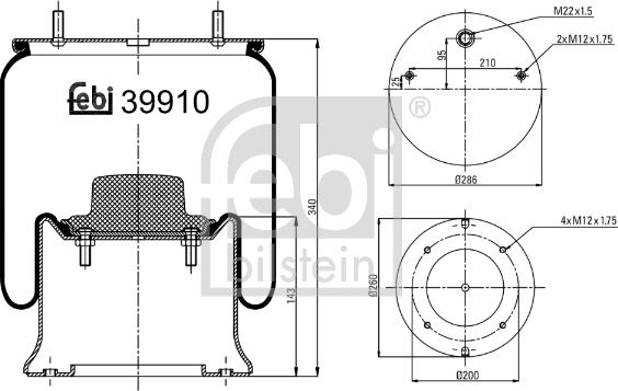 Febi Bilstein 39910 - Кожух пневматичної ресори avtolavka.club