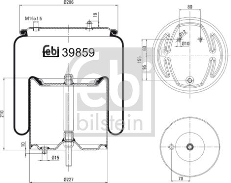 Febi Bilstein 39859 - Кожух пневматичної ресори avtolavka.club