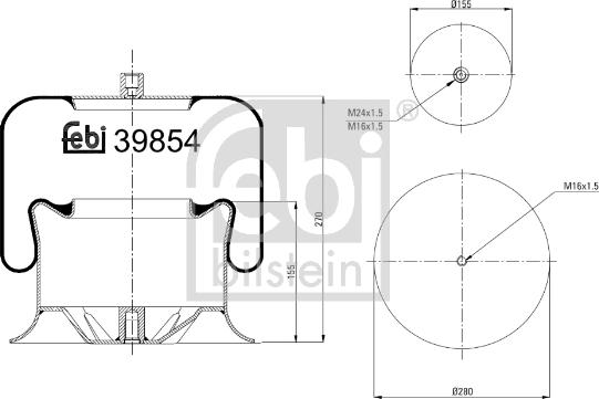 Febi Bilstein 39854 - Кожух пневматичної ресори avtolavka.club