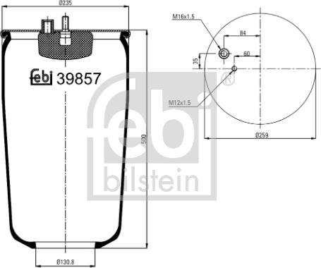 Febi Bilstein 39857 - Кожух пневматичної ресори avtolavka.club