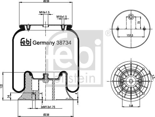 Febi Bilstein 38734 - Кожух пневматичної ресори avtolavka.club