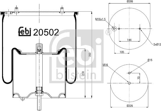 Febi Bilstein 20502 - Кожух пневматичної ресори avtolavka.club