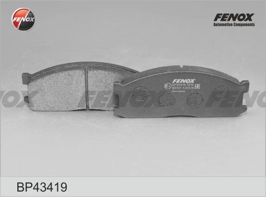 Fenox BP43419 - Гальмівні колодки, дискові гальма avtolavka.club