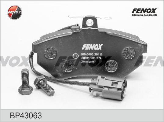 Fenox BP43063 - Гальмівні колодки, дискові гальма avtolavka.club