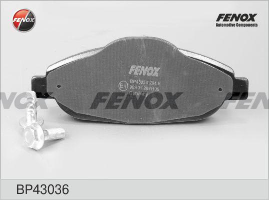 Fenox BP43036 - Гальмівні колодки, дискові гальма avtolavka.club