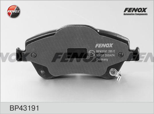 Fenox BP43191 - Гальмівні колодки, дискові гальма avtolavka.club